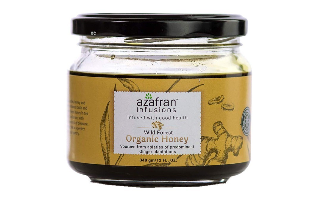 Azafran Wild Forest Organic Honey Ginger   Glass Jar  340 grams